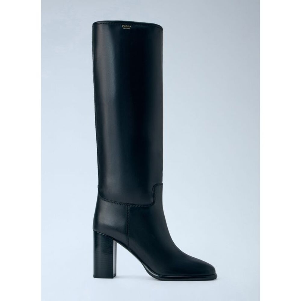 Prada Women Block Heel Leather Boots